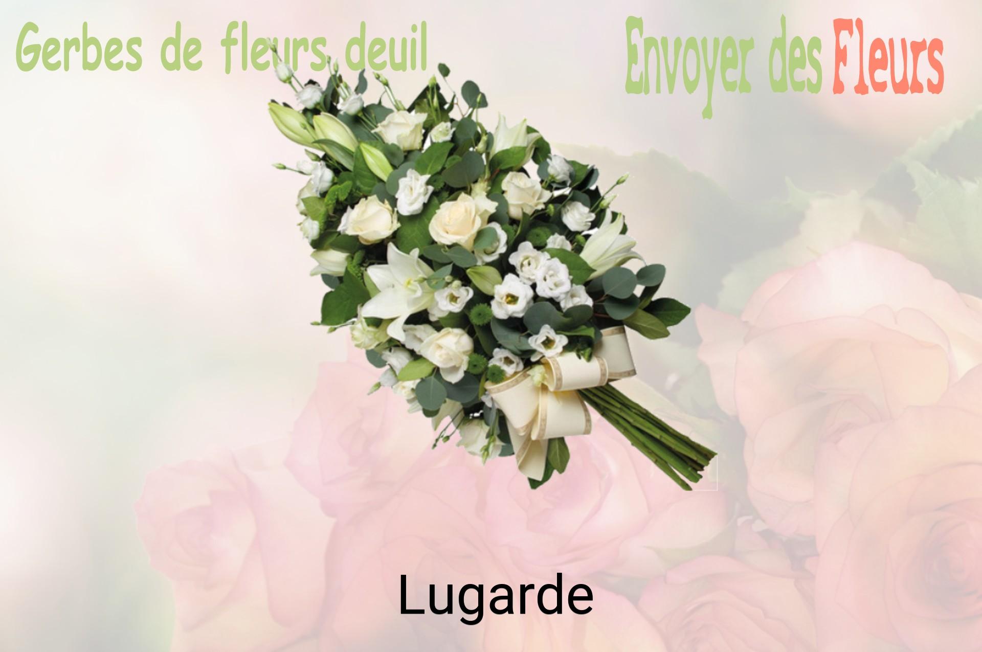 Gerbe de fleurs de deuil livrée à Lugarde